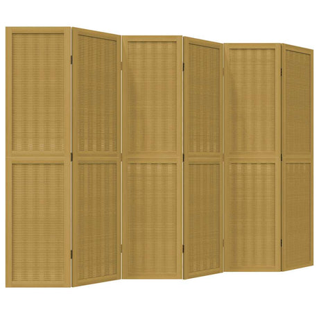 Vidaxl kamerscherm met 6 panelen massief paulowniahout bruin