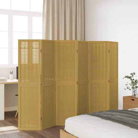Vidaxl kamerscherm met 6 panelen massief paulowniahout bruin