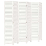 Vidaxl kamerscherm met 6 panelen massief paulowniahout retro wit