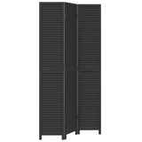 Vidaxl kamerscherm met 3 panelen massief paulowniahout zwart