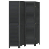 Vidaxl kamerscherm met 4 panelen massief paulowniahout zwart