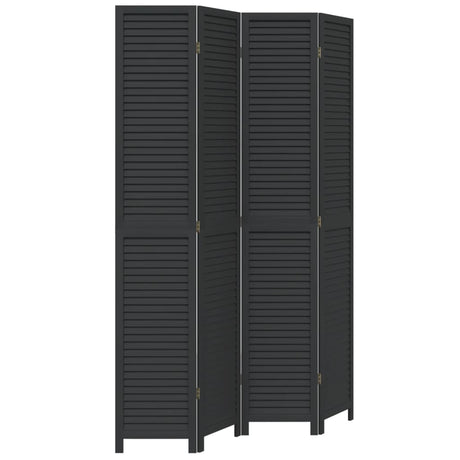 Vidaxl kamerscherm met 4 panelen massief paulowniahout zwart