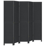 Vidaxl kamerscherm met 5 panelen massief paulowniahout zwart