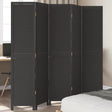 Vidaxl kamerscherm met 5 panelen massief paulowniahout zwart