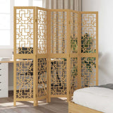 Vidaxl kamerscherm met 5 panelen massief paulowniahout bruin