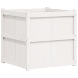 Vidaxl plantenbak 70x70x70 cm massief grenenhout wit