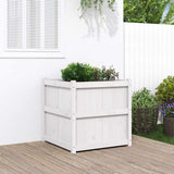 Vidaxl plantenbak 70x70x70 cm massief grenenhout wit