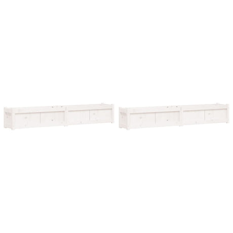 Vidaxl plantenbakken 2 st cm massief grenenhout wit