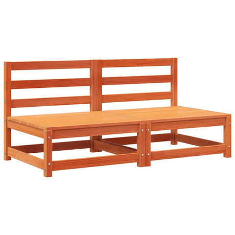 Vidaxl tuinbank zonder armleuning 2 st 70x70x67 cm grenenhout wasbruin