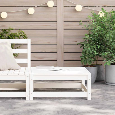 Vidaxl tuinvoetenbank 70x70x30 cm massief grenenhout wit