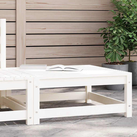 Vidaxl tuinvoetenbank 70x70x30 cm massief grenenhout wit