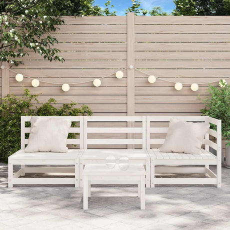 Vidaxl tuinbank 3-zits massief grenenhout wit