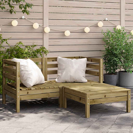 Vidaxl tuinbank 2-zits met voetenbank geïmpregneerd hout