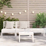 Vidaxl tuinbank 3-zits massief grenenhout wit