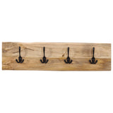 Vidaxl Mauer Mantel Rack mat 4 Haken zolidd Mango Holz