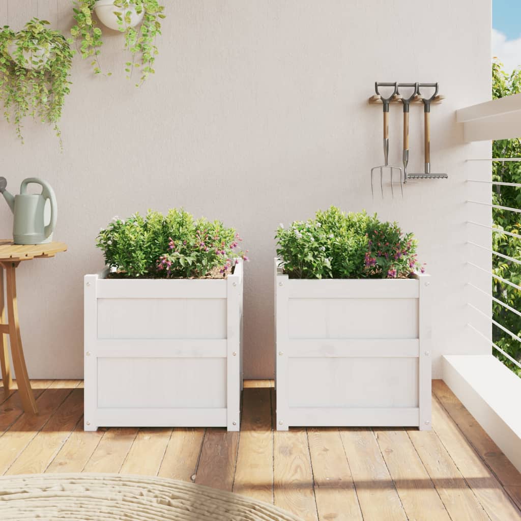 Jardinières vidaxl 2 pc cm en pin massif blanc