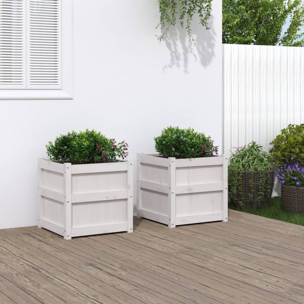 Jardinières vidaxl 2 pc cm en pin massif blanc