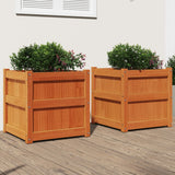 Vidaxl Planters 2 PC CM Solid Pine Wash Brown