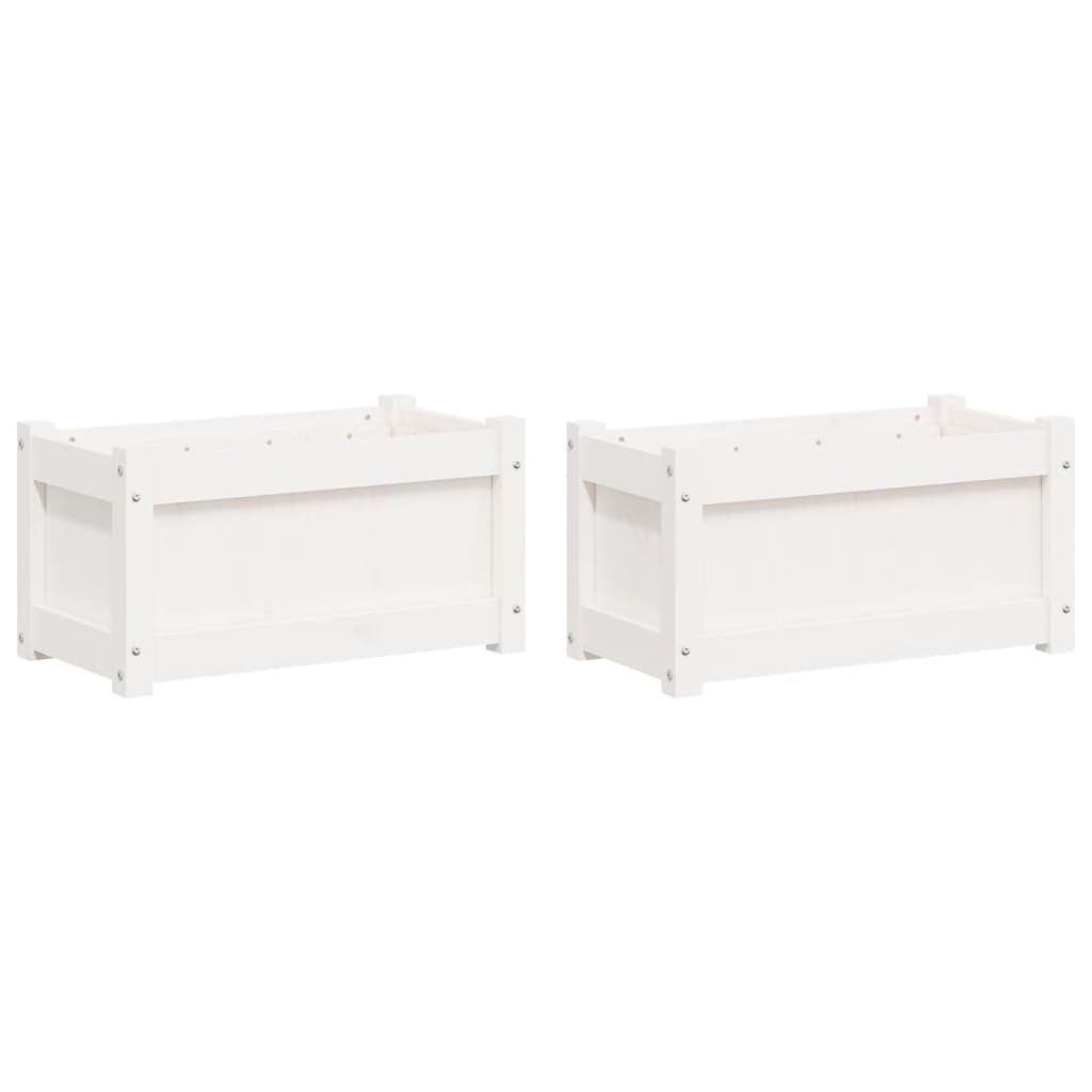 Vidaxl Planters 2 pc cm solid furuhvit