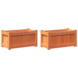 Vidaxl Planters 2 PC CM Solid Pine Wash Brown