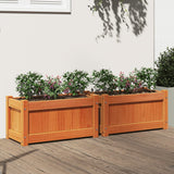 Vidaxl Planters 2 PC CM Solid Pine Wash Brown