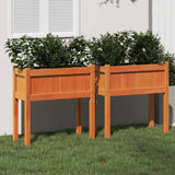 Vidaxl planters med poter 2 stk cm solid furuvask brun