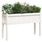 Vidaxl Planters med poots 2 stk solid furu vett hvit