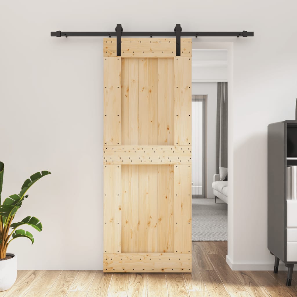 Porta scorrevole Vidaxl con pino solido da 80x210 cm per pastella