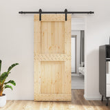 Puerta corredera de Vidaxl con masa de 90x210 cm de pino sólido