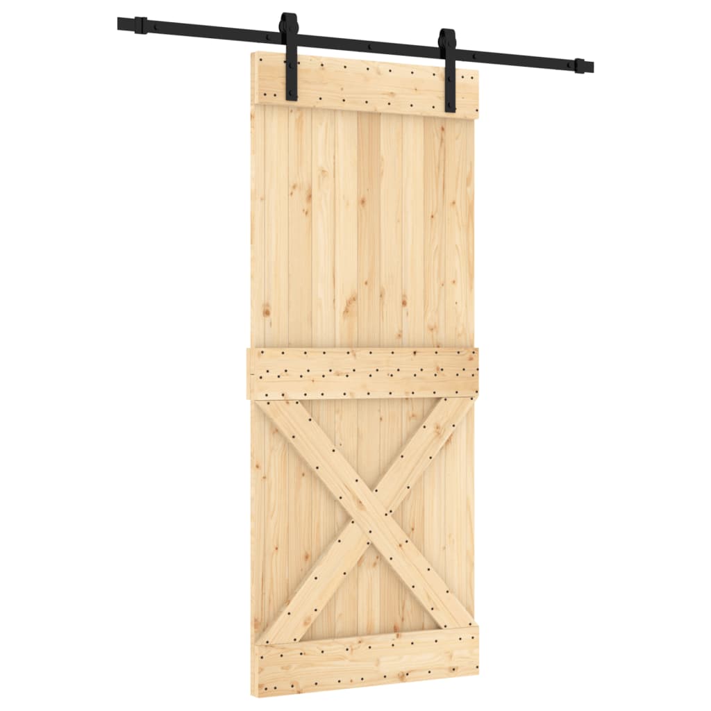 Puerta corredera de Vidaxl con masa de 85x210 cm de pino sólido