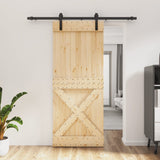 Puerta corredera de Vidaxl con masa de 85x210 cm de pino sólido