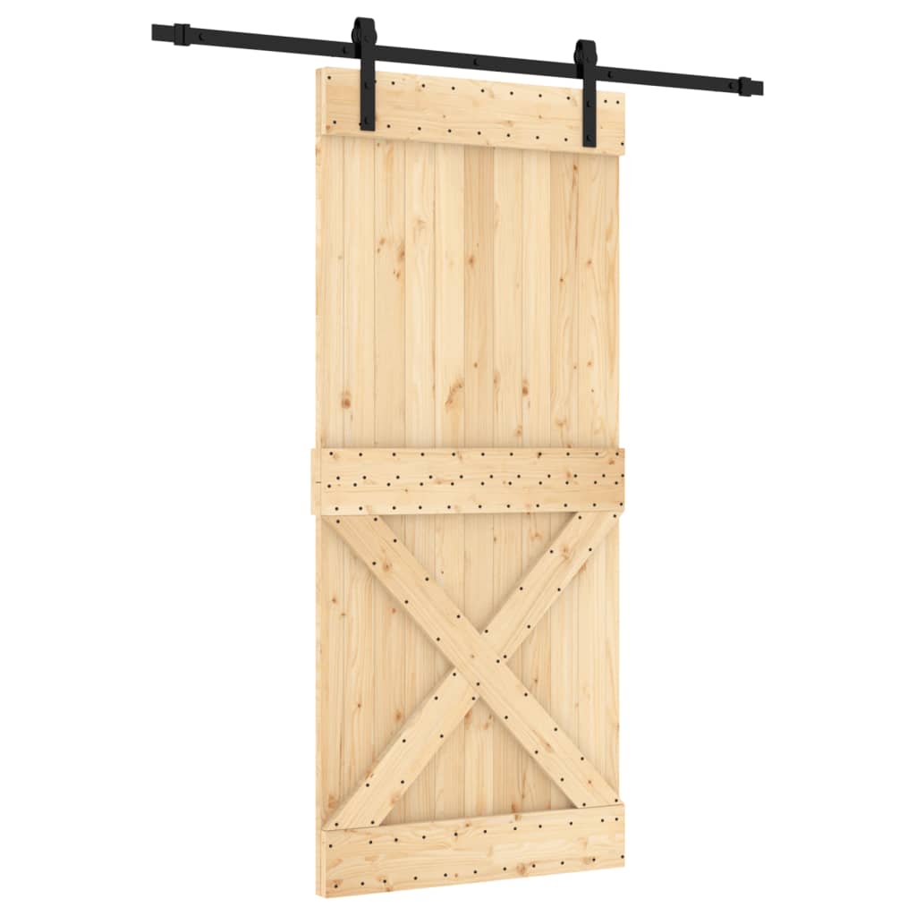 Puerta corredera de Vidaxl con masa de 90x210 cm de pino sólido