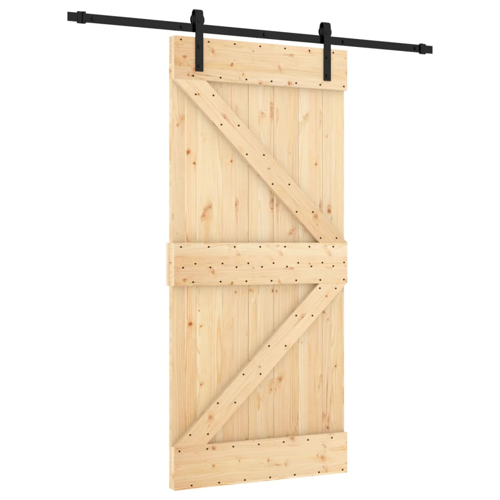 VidaXL Schuifdeur met beslag 95x210 cm massief grenenhout