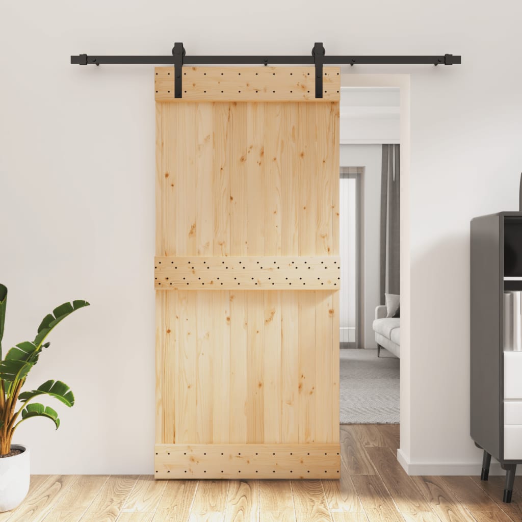 Puerta corredera de Vidaxl con masa de 95x210 cm de pino sólido