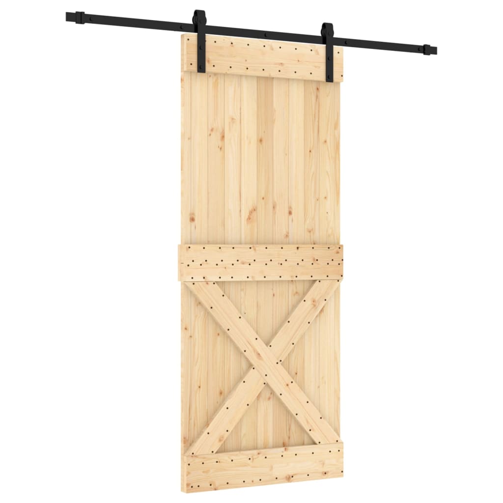 VidaXL Schuifdeur met beslag 85x210 cm massief grenenhout