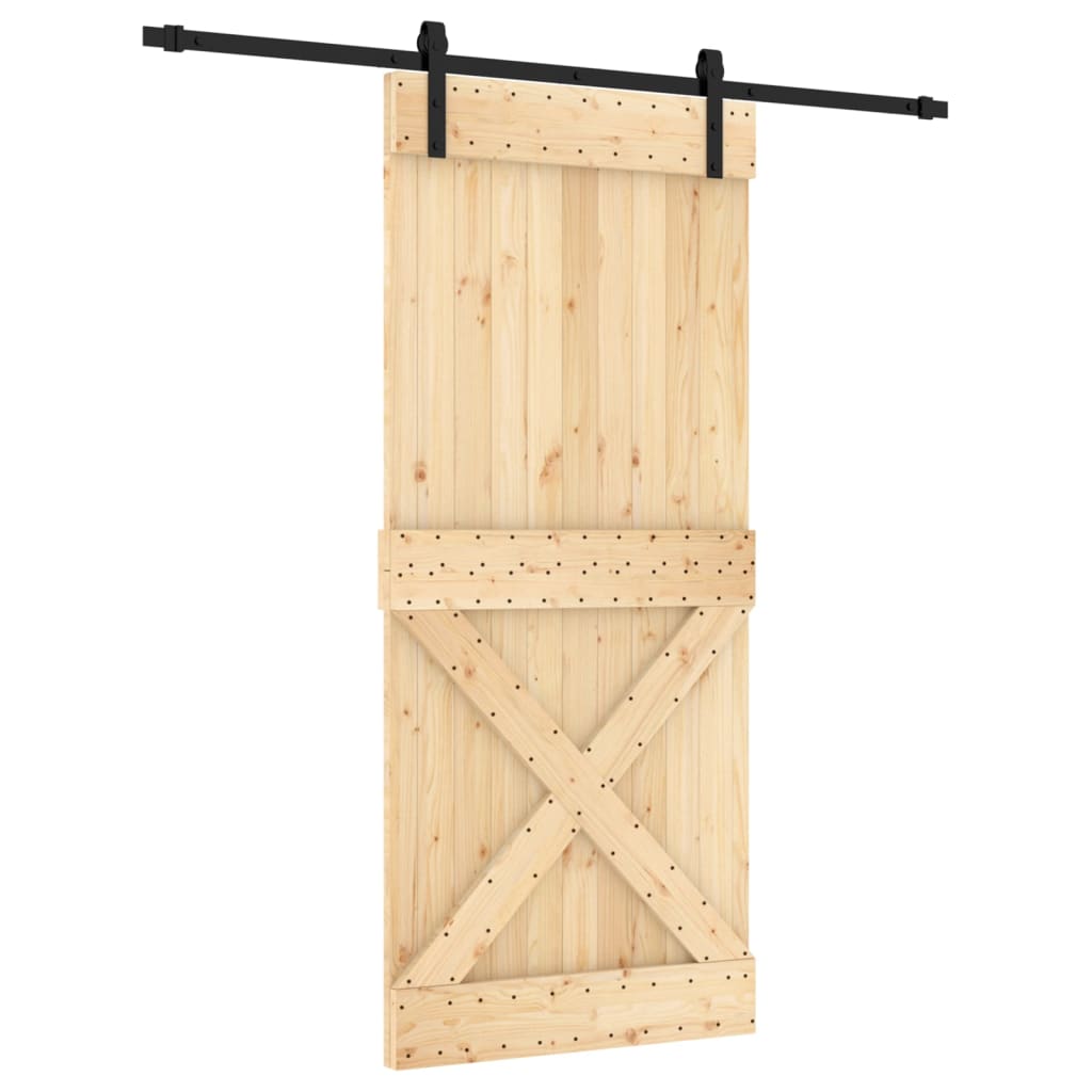 VidaXL Schuifdeur met beslag 90x210 cm massief grenenhout