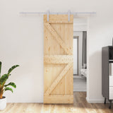 Vidaxl sliding door with batter 70x210 cm solid pine