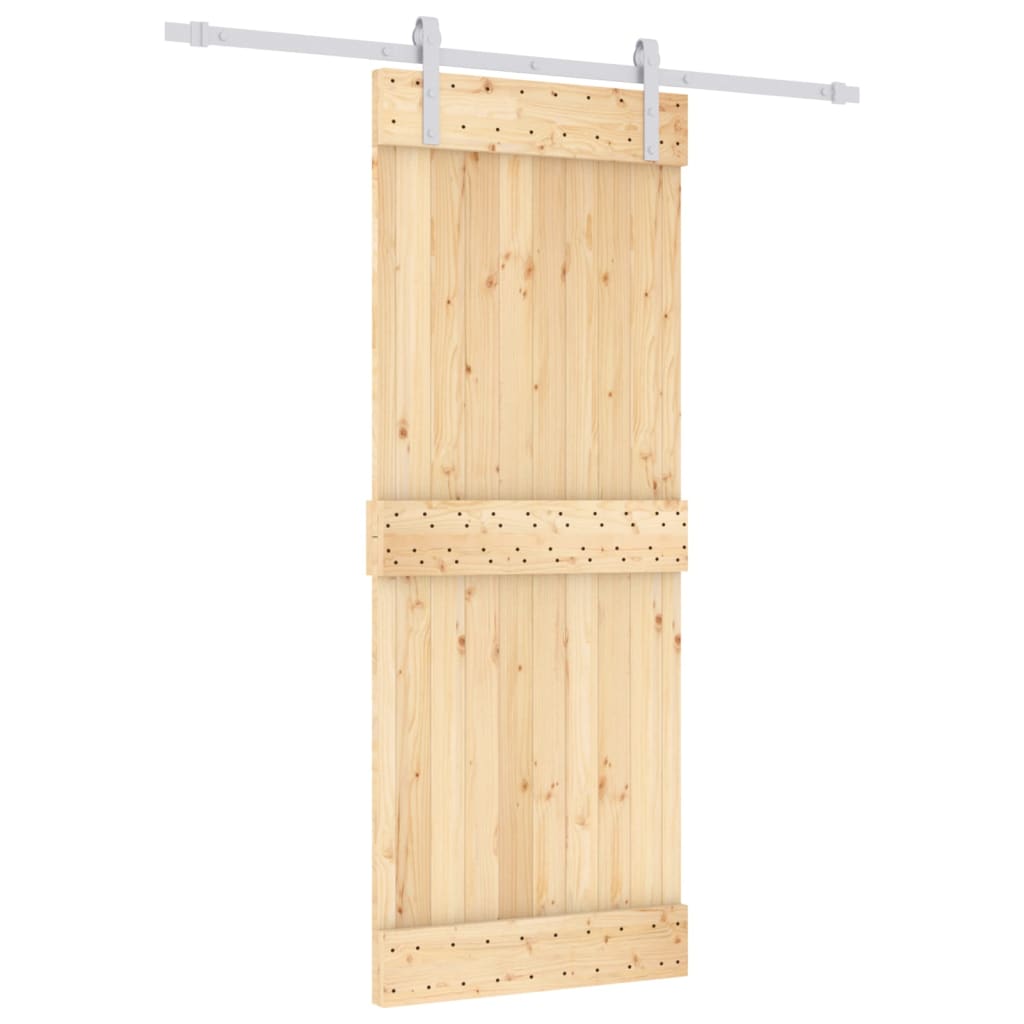 VidaXL Schuifdeur met beslag 80x210 cm massief grenenhout