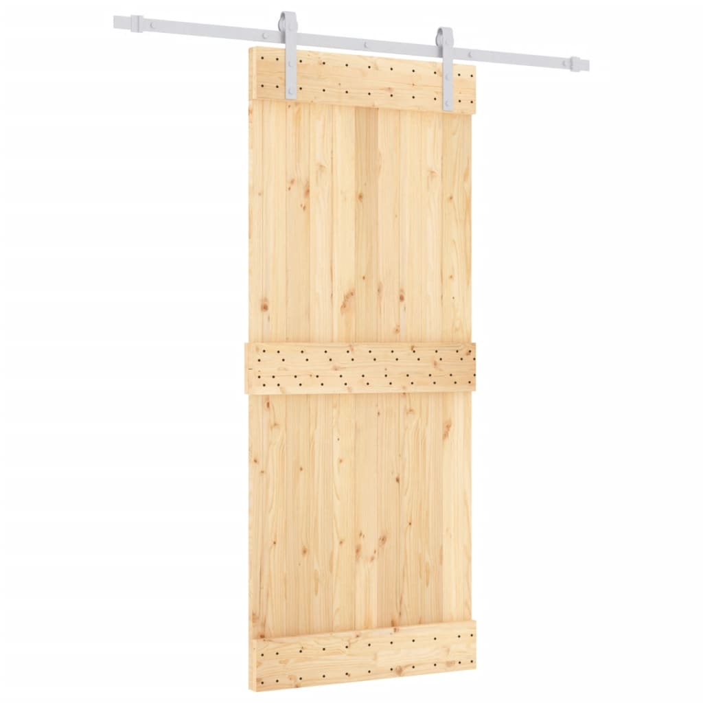 Puerta corredera de Vidaxl con masa de 85x210 cm de pino sólido