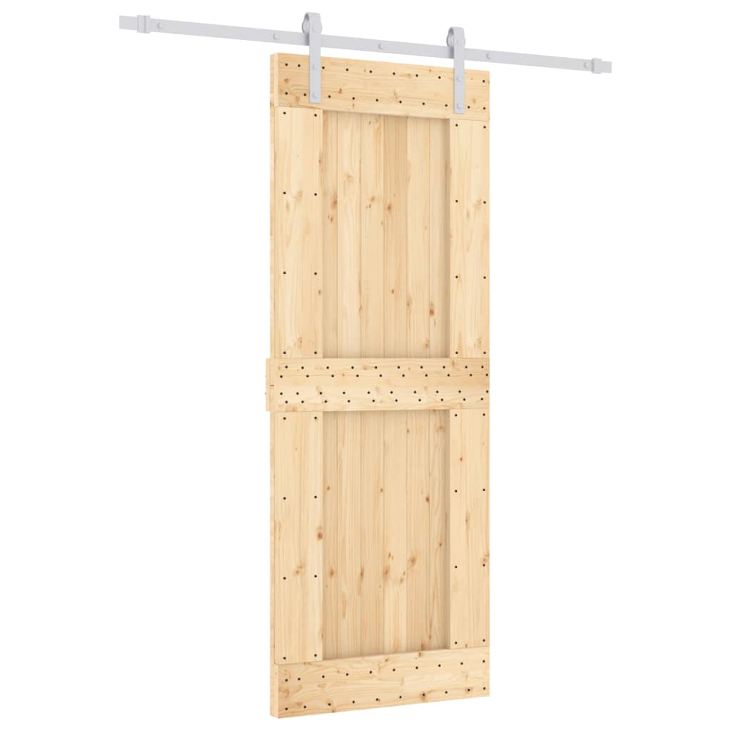 VidaXL Schuifdeur met beslag 80x210 cm massief grenenhout