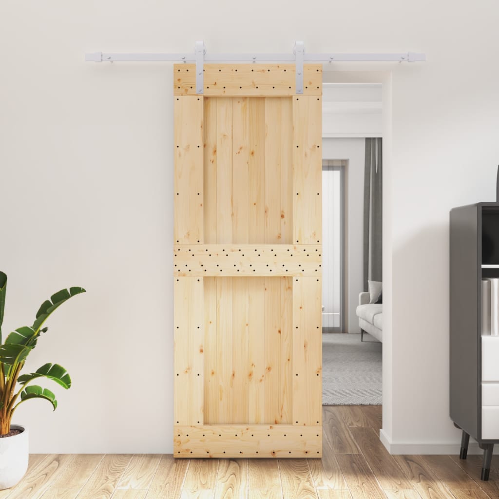 Porta scorrevole Vidaxl con pino solido da 80x210 cm per pastella