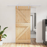 Puerta corredera de Vidaxl con masa de 85x210 cm de pino sólido