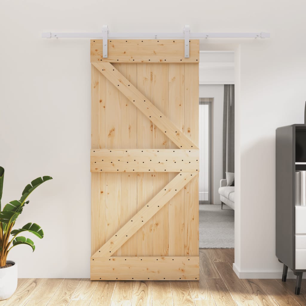 Porta scorrevole Vidaxl con pastella 95x210 cm Pino solido