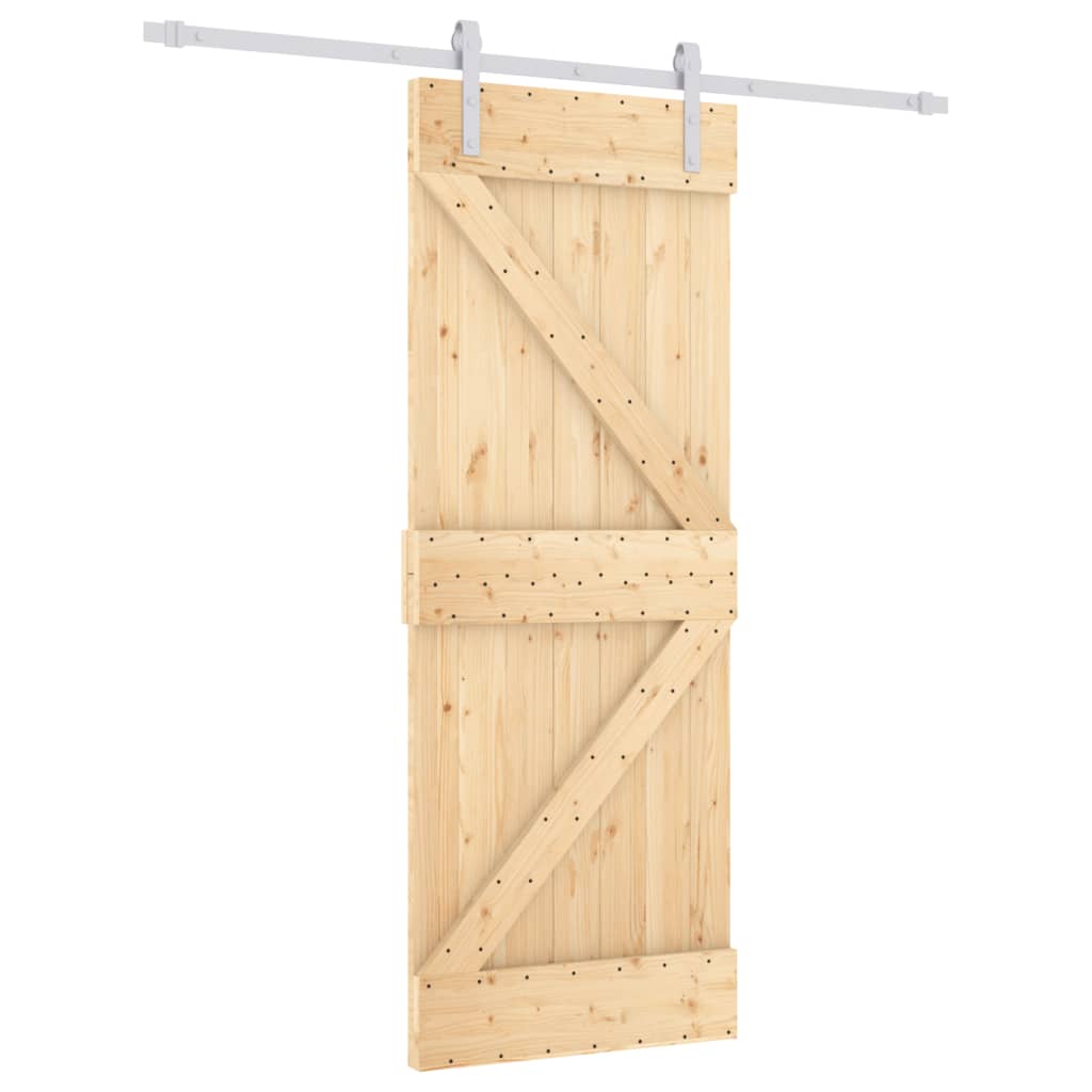 Porta scorrevole Vidaxl con pino solido da 80x210 cm per pastella