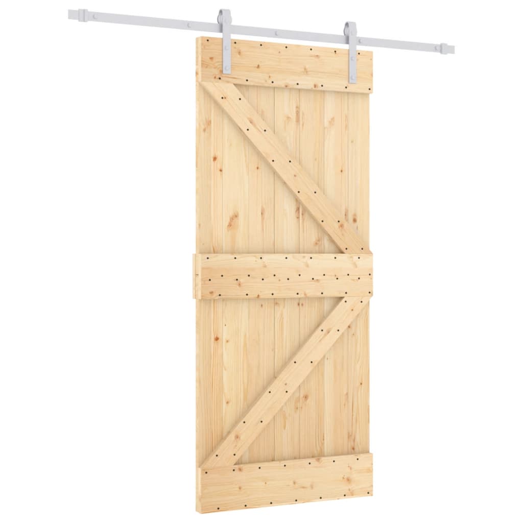 Puerta corredera de Vidaxl con masa de 90x210 cm de pino sólido