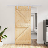 Vidaxl sliding door with batter 90x210 cm solid pine