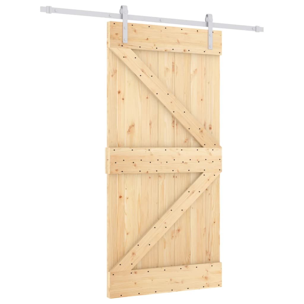 Puerta corredera de Vidaxl con masa 100x210 cm de pino sólido