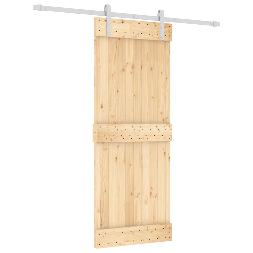 Puerta corredera de Vidaxl con masa 80x210 cm de pino sólido