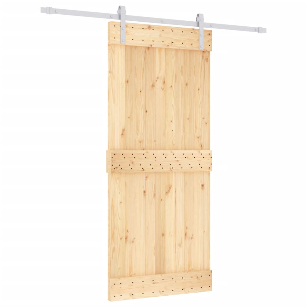 VidaXL Schuifdeur met beslag 90x210 cm massief grenenhout