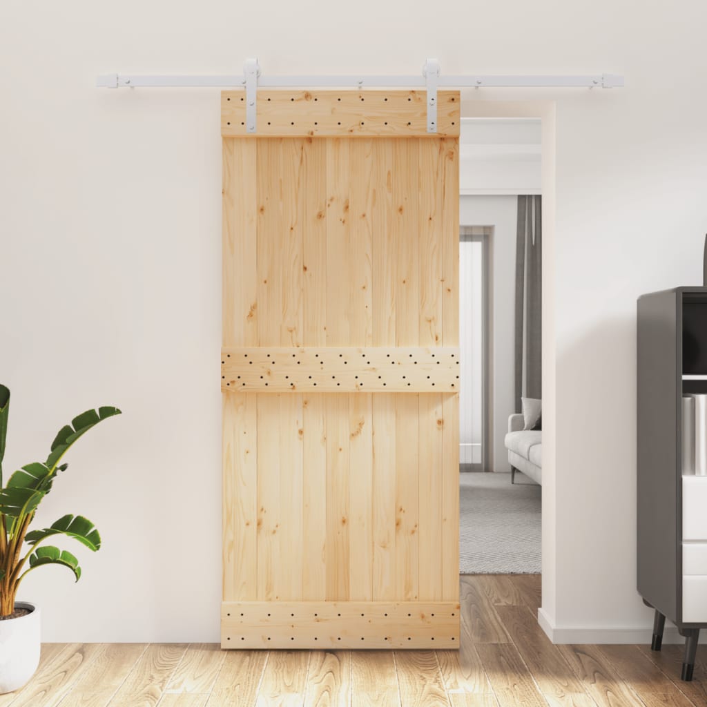 Vidaxl sliding door with batter 90x210 cm solid pine